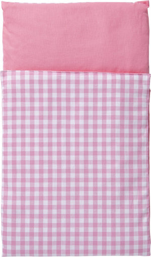 Van dijk toys - bedbekleding dekje - roze geruit