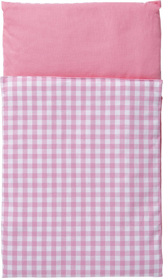 Van dijk toys - bedbekleding dekje - roze geruit