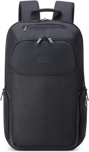 Delsey parvis plus laptoprugzak 15.6 inch – 22l – trolleyband – recycled polyester – black