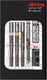 Rotring isograph-pennenset technische pen en vulpotlood collegeset | 3 fineliners (0,25 mm, 0,35 mm, 0,5 mm) en mechanisch vulpotlood (0,5 mm) plus accessoires | 9 stuks