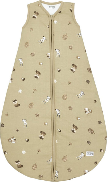 Meyco baby forest animals baby slaapzak rond gevoerd - sand - 98cm - 2.5 tog