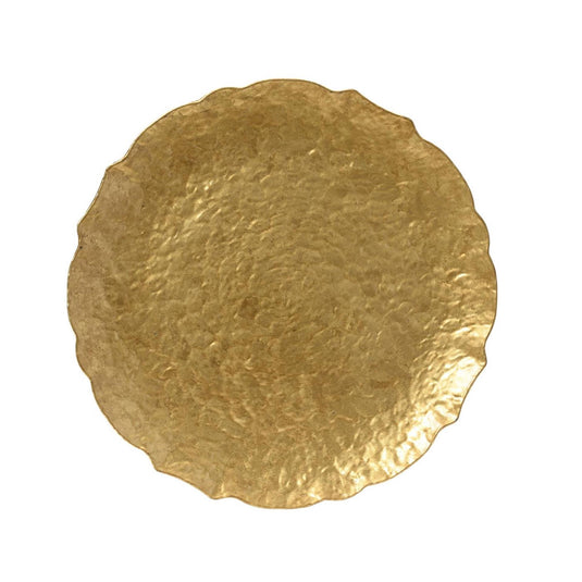 Decoris decobord kunststof slagwerklook ø33cm goud