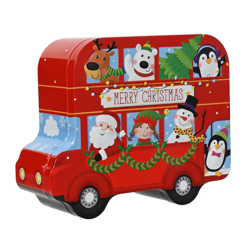 Afbeelding laden in galerijviewer, Decoris opbergblik kerst bus 19x15,5x7cm
