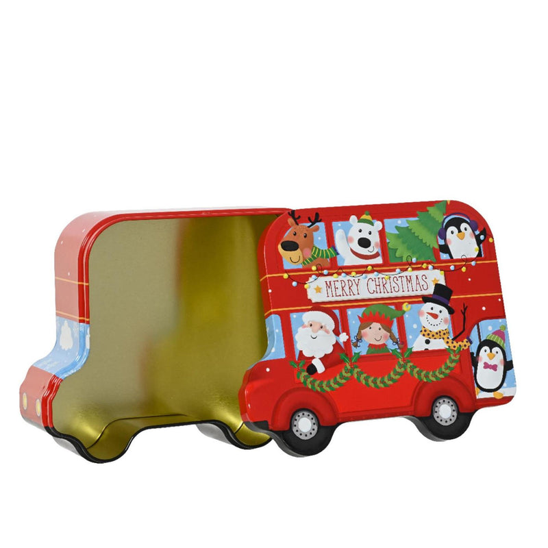 Afbeelding laden in galerijviewer, Decoris opbergblik kerst bus 19x15,5x7cm
