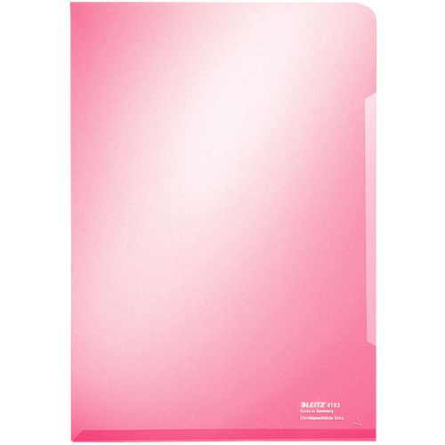 L-mappen leitz 4153025 pvc a4 150 micron rood 100 stuks