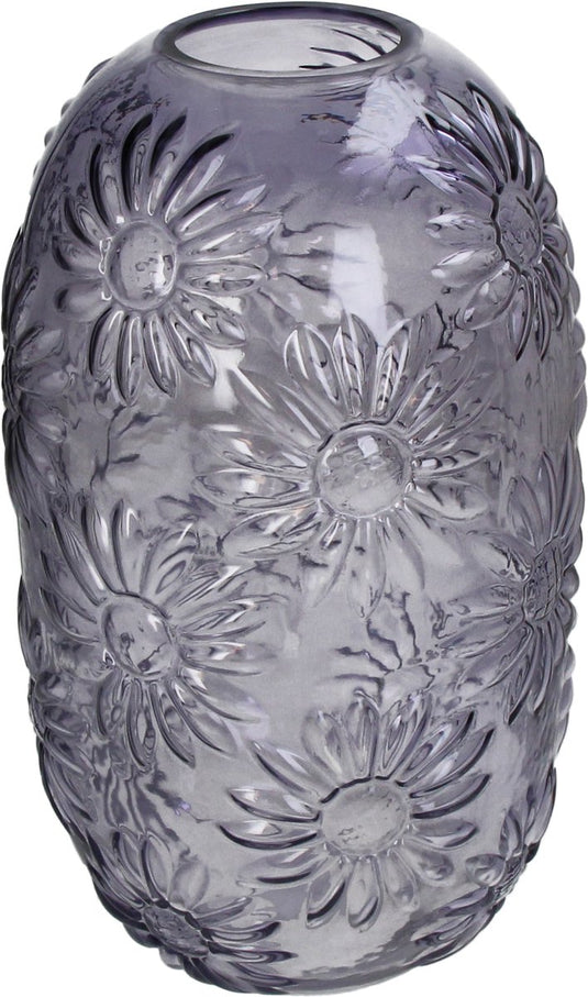 Hd collection vaas glas paars 19x19x33,5cm