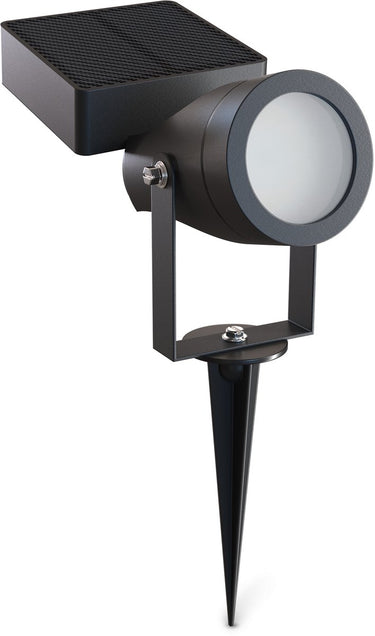 Calex cesena solar buiten spotlight – 20 lumen – 2700k warm wit – ip65 – solar – usb-c oplaadbaar – 0.85w zonnepaneel – 1200mah vervangbare batterij – zwart