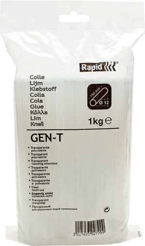 Rapid gen-t - lijmpatronen 12x190 mm - 1kg zak - transparant