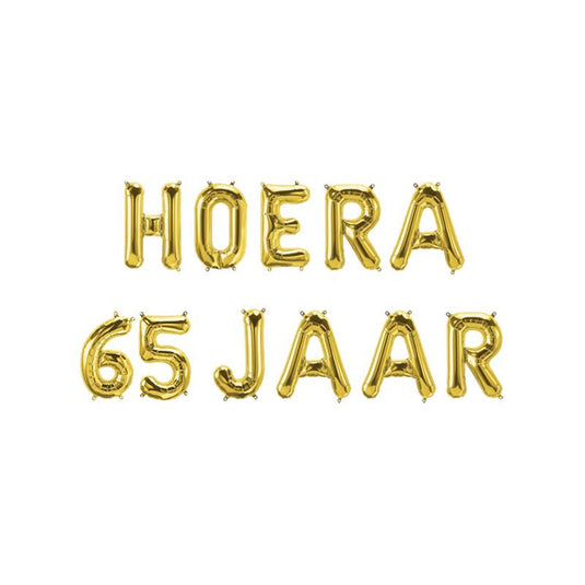 Paperdreams folie ballon letterslinger - hoera 65 jaar