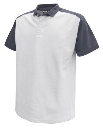 Dassy polo shirt cesar katoen wit grijs l