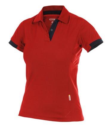 Dassy polo traxion women rood zwart s