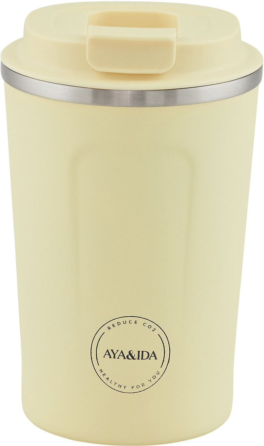 Aya ida aya ida - cup2go - koffiebeker - coffee to go - reisbeker - meenemen - 380ml - butter yellow