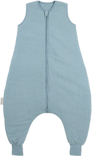 Meyco baby uni baby winter slaapoverall jumper - pre-washed hydrofiel - jeans blue - 104cm - 2.0 tog