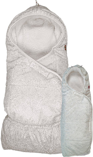Lodger wrapper - wikkeldeken voor autostoel - wit - 0-9 maanden - winddicht warm - omslagdoek baby