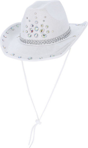 Smiffys kostuum hoed rhinestone cowboy hat wit