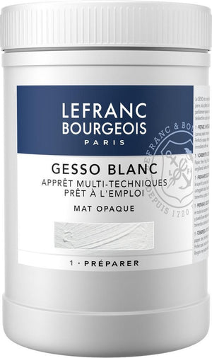 Lefranc bourgeois paris lefranc bourgeois 300656 witte gesso mat – 1000 ml | universele primer voor acryl olieverf | canvas, hout, papier steen
