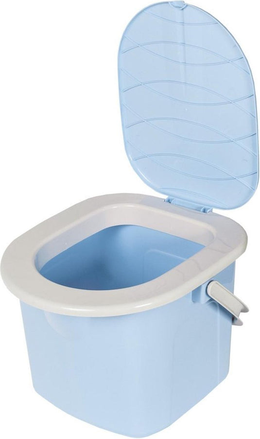 Branq toiletemmer draagbaar met deksel - 15,5l - blauw
