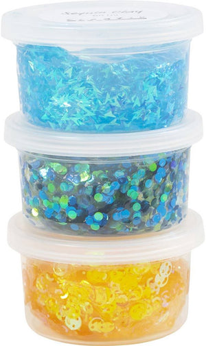 Creativ company sequin clay blauw groen harmonie 3x60 gr