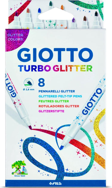 Giotto 8 glitterstiften turbo