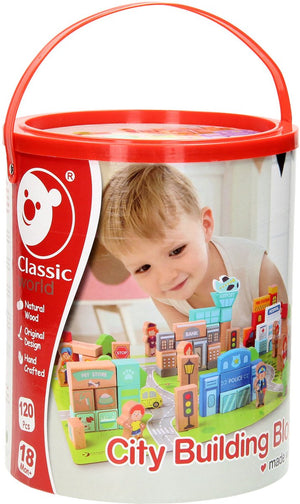 Classic world houten blokken stad, 120dlg. afmeting artikel: 64 x 43 x 15,5 cm