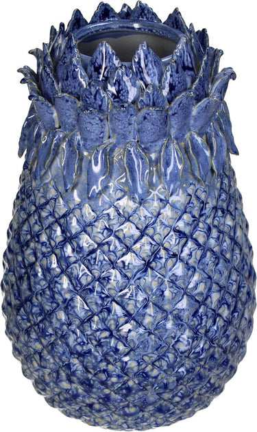 Hd collection vaas aardewerk blauw 19x19x29,5cm