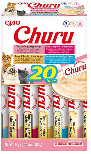 Inaba ciao churu creamy puree liquid kattensnack zeevruchten 20x14g