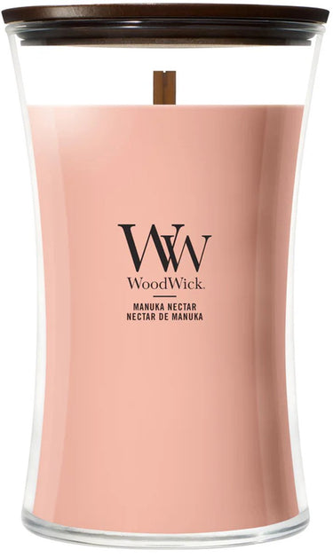 Woodwick hourglass large geurkaars - manuka nectar - 130 branduren