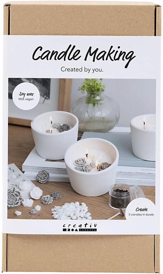 Creativ company cc hobbyset kaarsen maken roos, beige, wit en créme