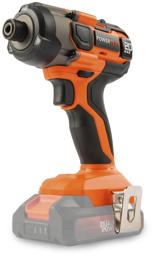 Powerplus dual power accu slagschroevendraaier powdp20100 - schroevendraaier van 20 v, 4350 tpm en 180 nm - zonder batterij of lader