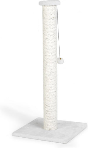 Beeztees serpa xl katten krabpaal - hoge krabpaal - met touw - met balletje - wit - 40x40x90 cm