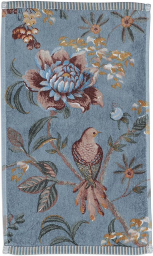 Pip studio handdoek secret garden blue 55x100