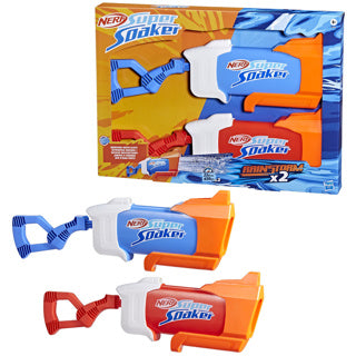 Nerf super soaker rainstorm – blauw of rood – waterblaster (650 ml) – 2 stuks