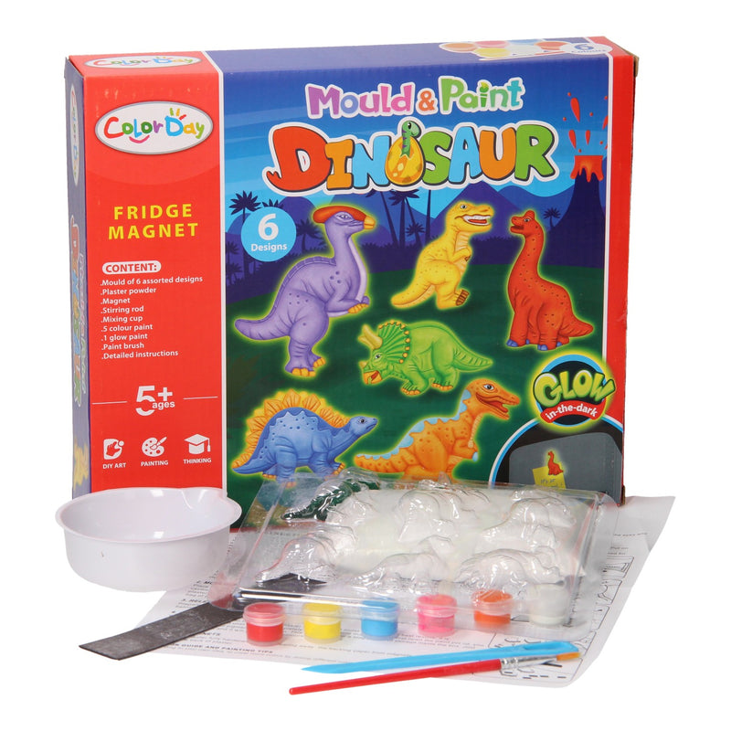 Afbeelding laden in galerijviewer, Gips gieten glow in the dark magneten - dino's
