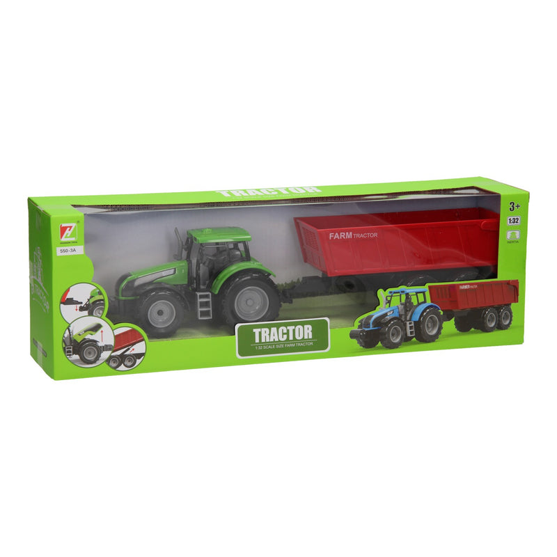Afbeelding laden in galerijviewer, Tractor met Aanhanger 1:32

