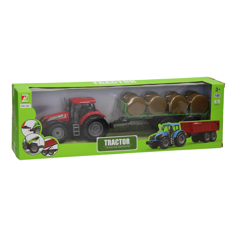 Afbeelding laden in galerijviewer, Tractor met balenwagen 1:32
