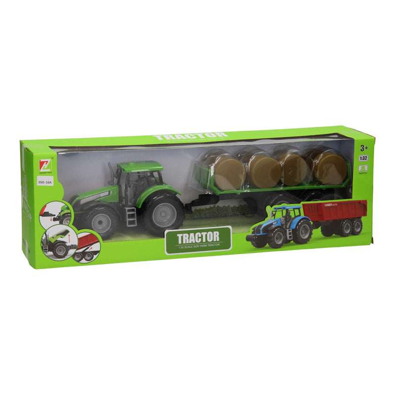 Afbeelding laden in galerijviewer, Tractor met balenwagen 1:32
