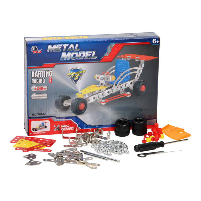 Afbeelding laden in galerijviewer, Lobbes speelgoed bv constructie metaal raceauto, 109dlg.
