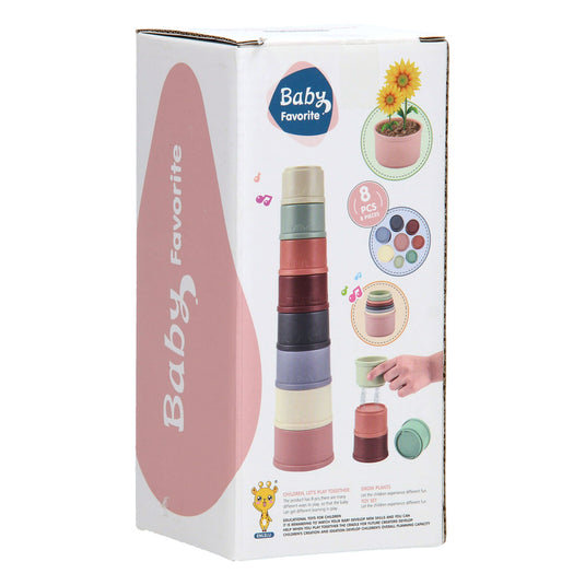 Lobbes stapelbekers pastel, 8dlg.