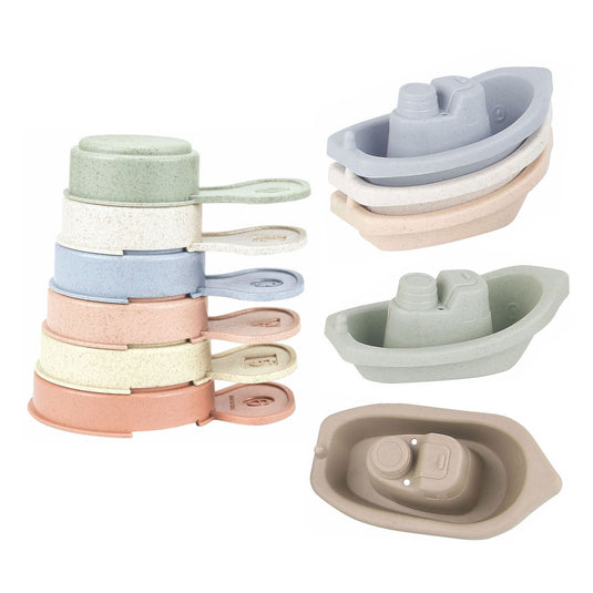 Lobbes badbekers en badbootjes pastel