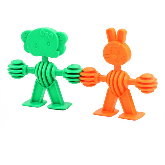 Bouwset dierenvormpjes in opbergbox, 32dlg.