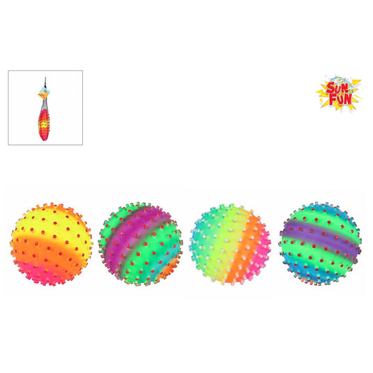 Sun fun pukkelbal regenboog 220gr 21cm 4 assorti