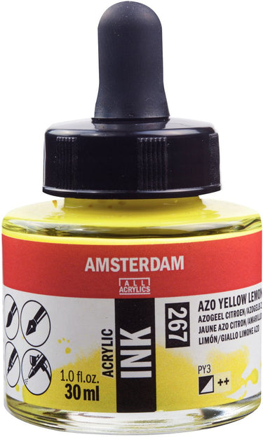 Amsterdam acrylic ink fles 30 ml azogeel citroen 267