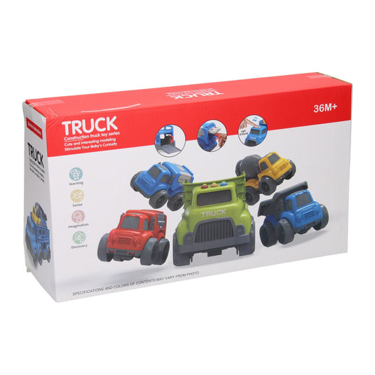 Lobbes speelgoed bv transporter werkvoertuigen met geluid - blauw