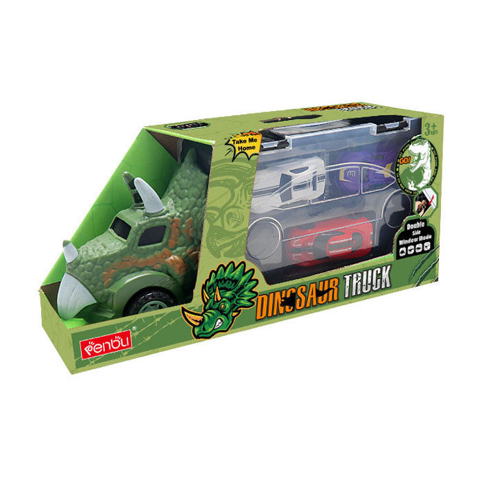 Afbeelding laden in galerijviewer, Dino transporter met auto's groen
