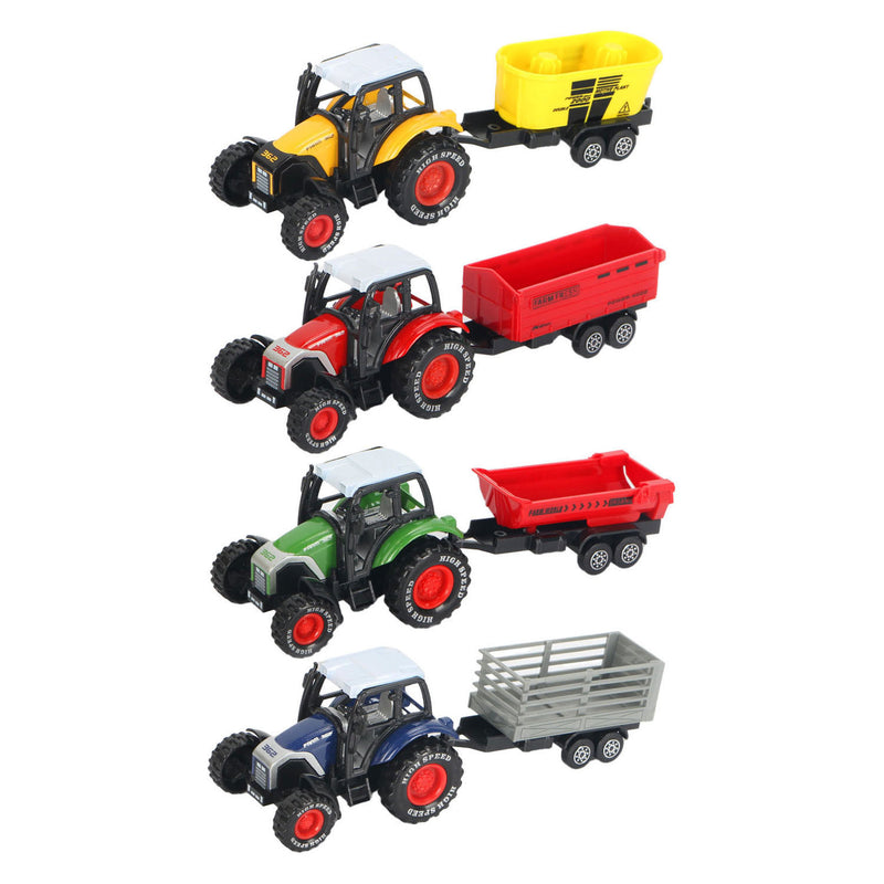 Afbeelding laden in galerijviewer, Die-cast trekker met aanhanger en pull-backfunctie
