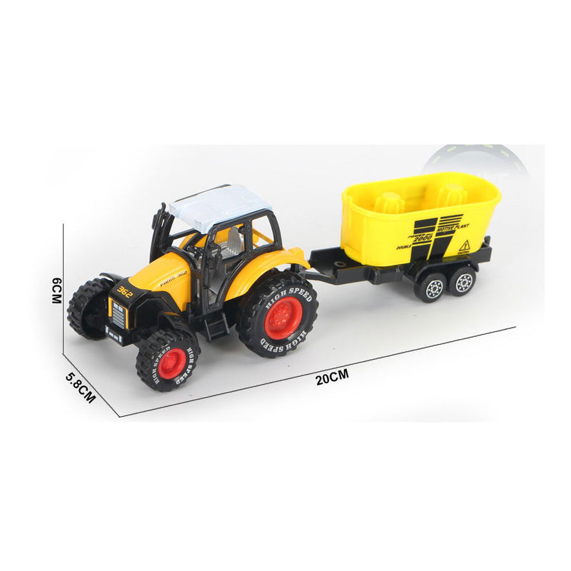 Afbeelding laden in galerijviewer, Die-cast trekker met aanhanger en pull-backfunctie
