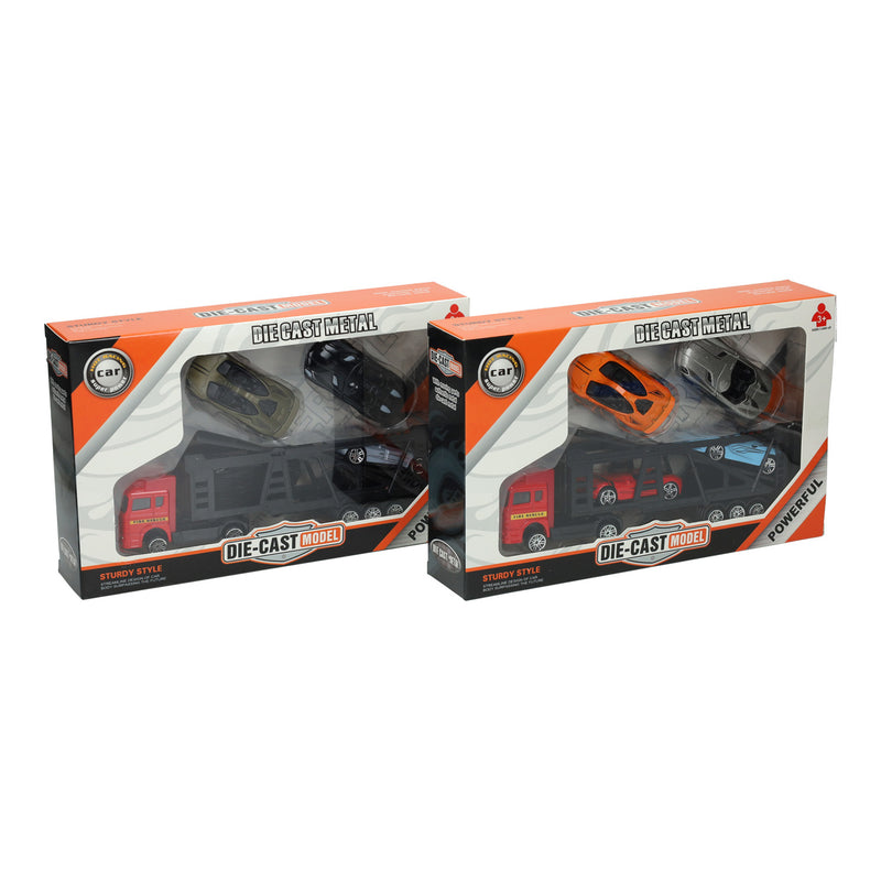 Afbeelding laden in galerijviewer, Die-cast transporter met 4 auto's
