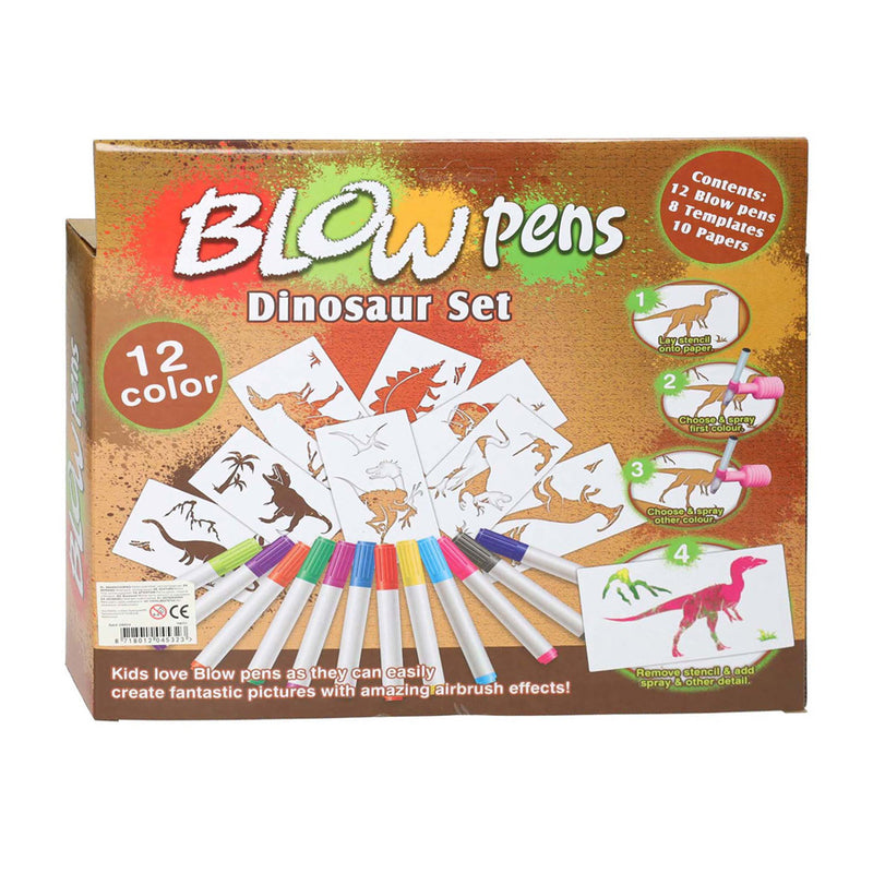 Afbeelding laden in galerijviewer, Lobbes speelgoed bv blaaspennenset met pompje dinosaurus
