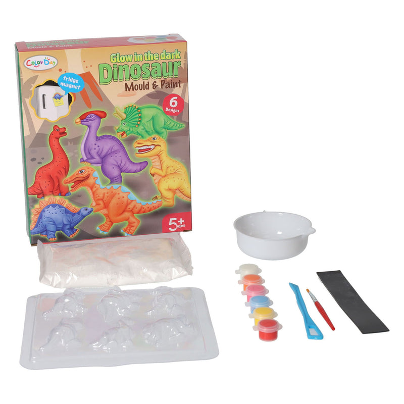 Afbeelding laden in galerijviewer, Gieten schilderen glow in the dark dino's
