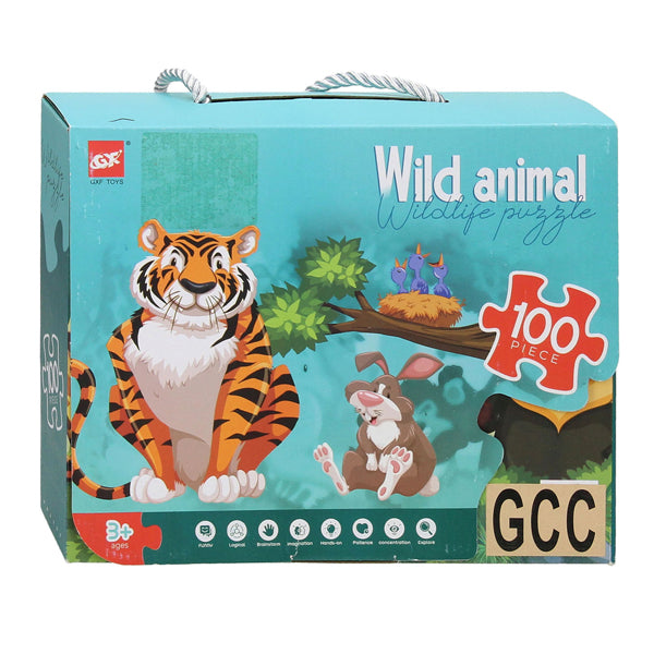 Afbeelding laden in galerijviewer, Vloerpuzzel wilde dieren groen, 100st.
